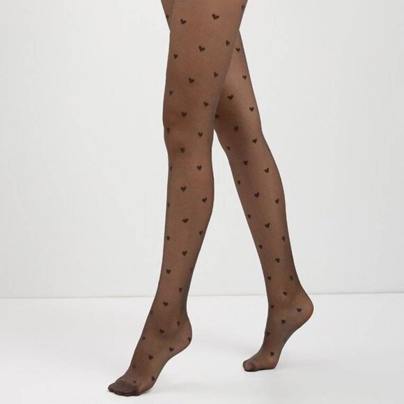 Conte Bonheur 20 Den - Fantasy Women's Tights with a "heart" pattern - Picture 4 of 12